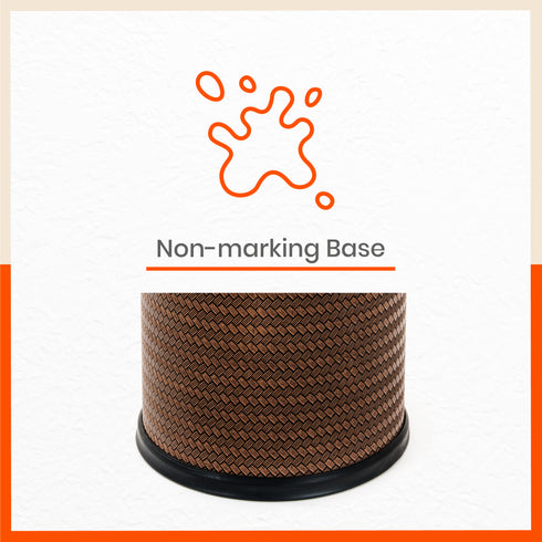 Bathla Eleganza Dustbin For Home - Brown Cane (8 L)